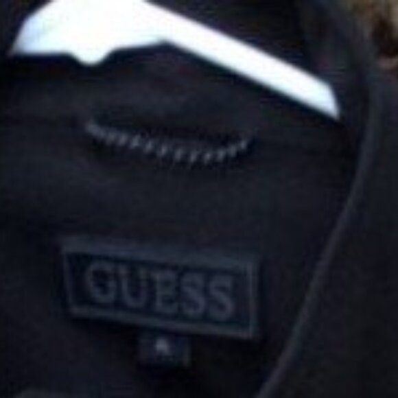 Mens Guess Black Jacket XL Fleece lining - Picture 8 of 8